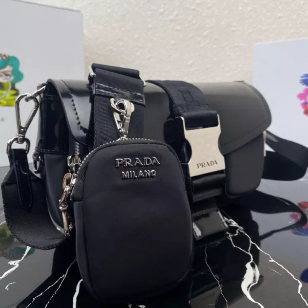 Repladies REP PRADA Pocket nylon and brushed leather bag 0118