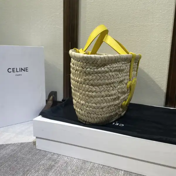 Repladies REP CELIN* TRIOMPHE CELIN* CLASSIC PANIER IN PALM LEAVES AND CALFSKIN 0124