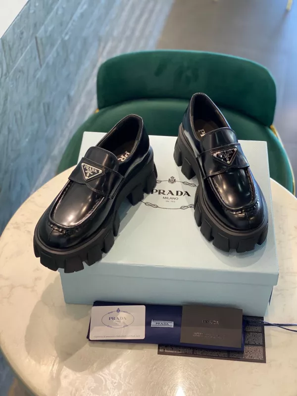 Repladies REP PRADA Brushed leather Monolith loafers 0117