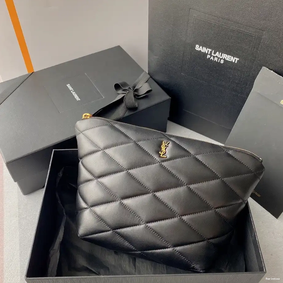 Repzbay REP LAMBSKIN POUCH QUILTED YSL IN SADE 0221