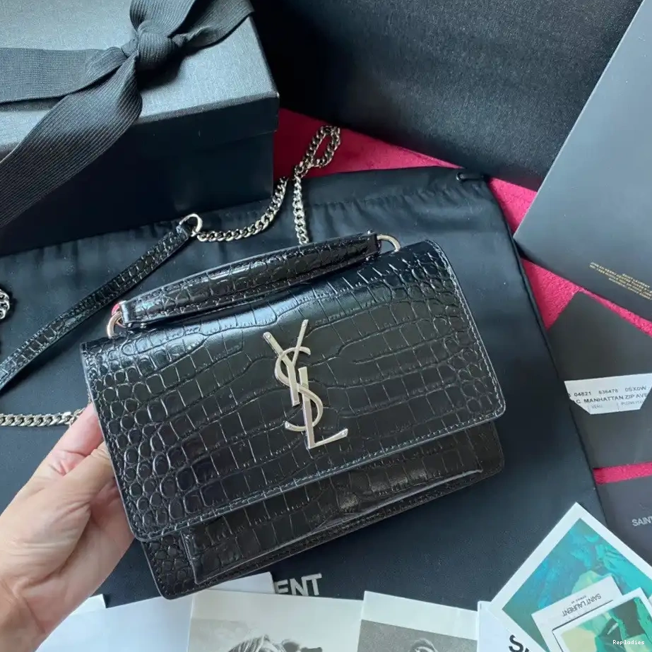 Repladies REP SHINY SUNSET YSL IN LEATHER CROCODILE-EMBOSSED 0225