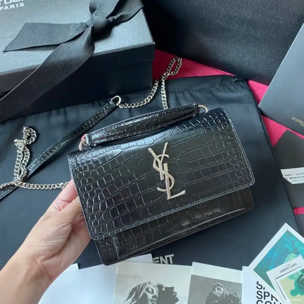 Repladies REP SHINY SUNSET YSL IN LEATHER CROCODILE-EMBOSSED 0225