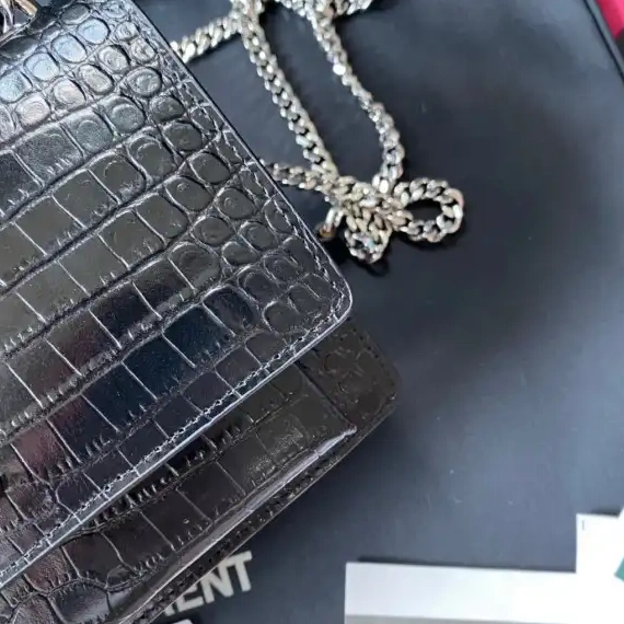 Repladies REP SHINY SUNSET YSL IN LEATHER CROCODILE-EMBOSSED 0225