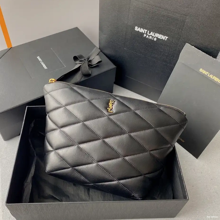 Repzbay REP LAMBSKIN POUCH QUILTED YSL IN SADE 0221